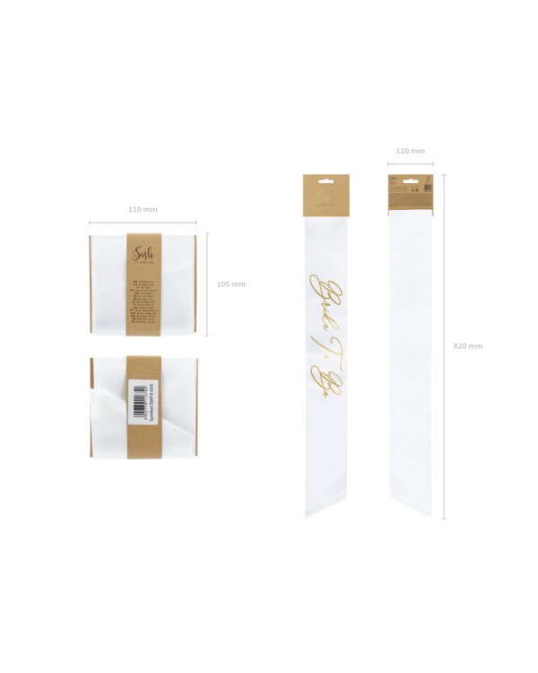 Sash Bride to be, white, 75cm