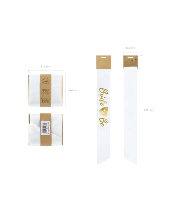 Sash Bride to be, white, 75cm