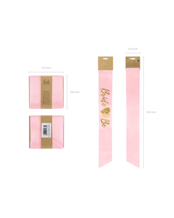 Sash Bride to be, light pink, 75cm