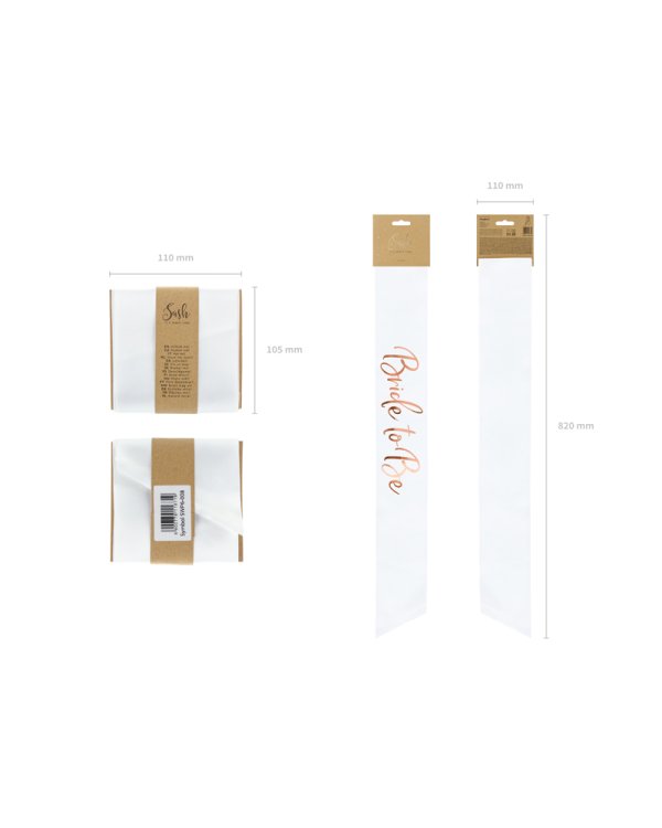 Sash Bride to be, white, 75cm