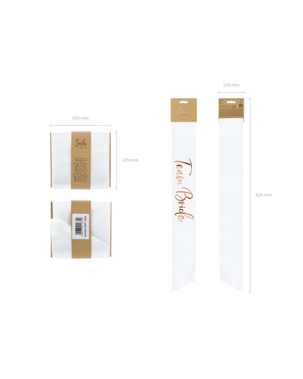 Sash Team bride, white, 75cm