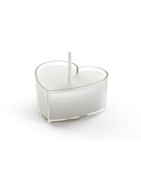 Tealight candles Heart, 4 cm, white (1 pkt / 10 pc.)