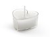 Tealight candles Heart, 4 cm, white (1 pkt / 10 pc.)