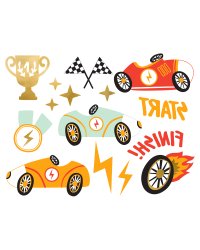 Temporary tattoos Cars, mix (1 pkt / 11 pc.)