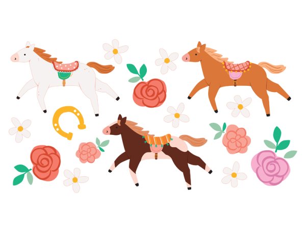 Horse Tattoos, mix (1 pkt / 16 pc.)