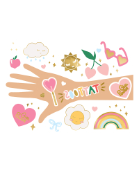 Temporary tattoos Daisy, mix (1 pkt / 14 pc.)