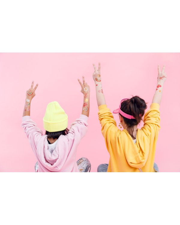 Temporary tattoos Daisy, mix (1 pkt / 14 pc.)