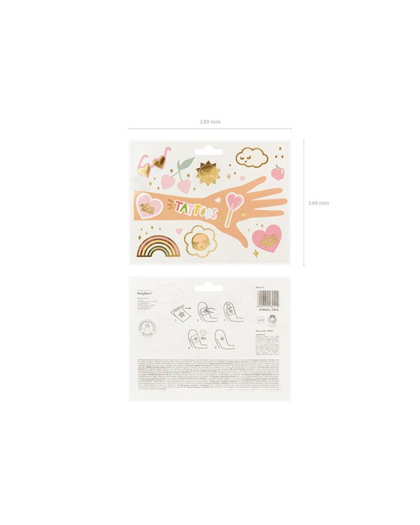 Temporary tattoos Daisy, mix (1 pkt / 14 pc.)