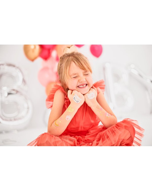 Temporary tattoos Cats, mix (1 pkt / 12 pc.)