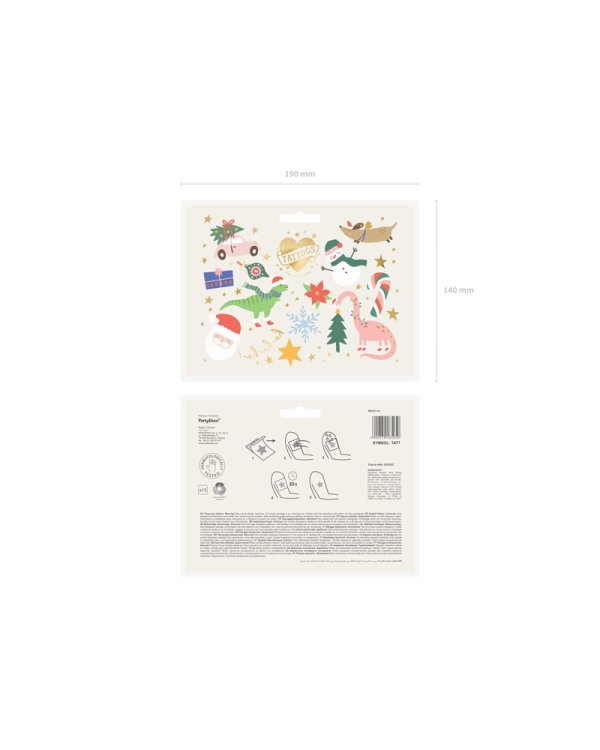Temporary tattoos Ho ho ho!, mix (1 pkt / 13 pc.)