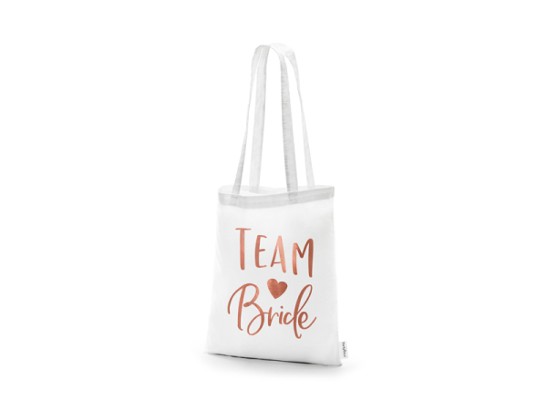 Tote bag - Team bride, white, 39x42cm
