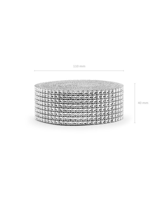 Strass tape, silver, 4x900cm