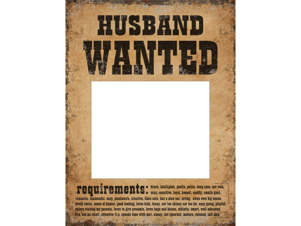 Funny boards Husband Wanted and Wife Wanted (1 pkt / 2 pc.)