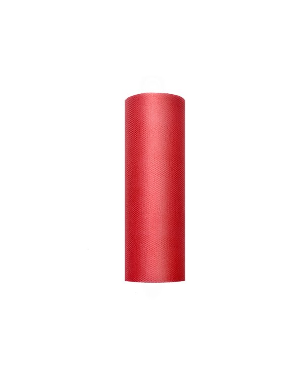 Tulle Plain, red, 0.15 x 9m (1 pc. / 9 lm)
