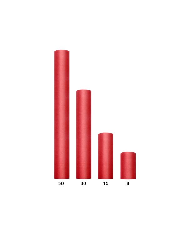 Tulle Plain, red, 0.15 x 9m (1 pc. / 9 lm)
