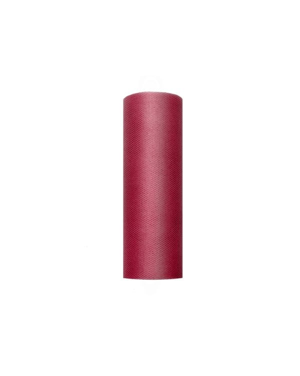 Tulle Plain, deep red, 0.15 x 9m (1 pc. / 9 lm)