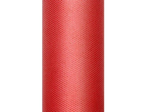 Tulle Plain, red, 0.3 x 9m