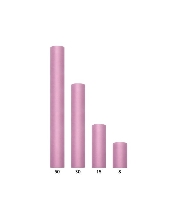 Tulle Plain, powder pink, 0.3 x 9m