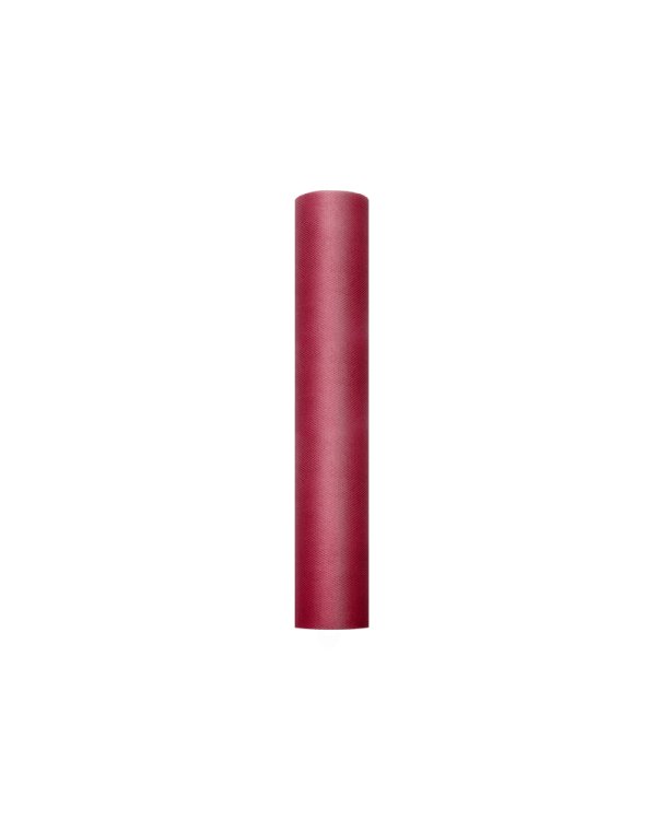 Tulle Plain, deep red, 0.3 x 9m