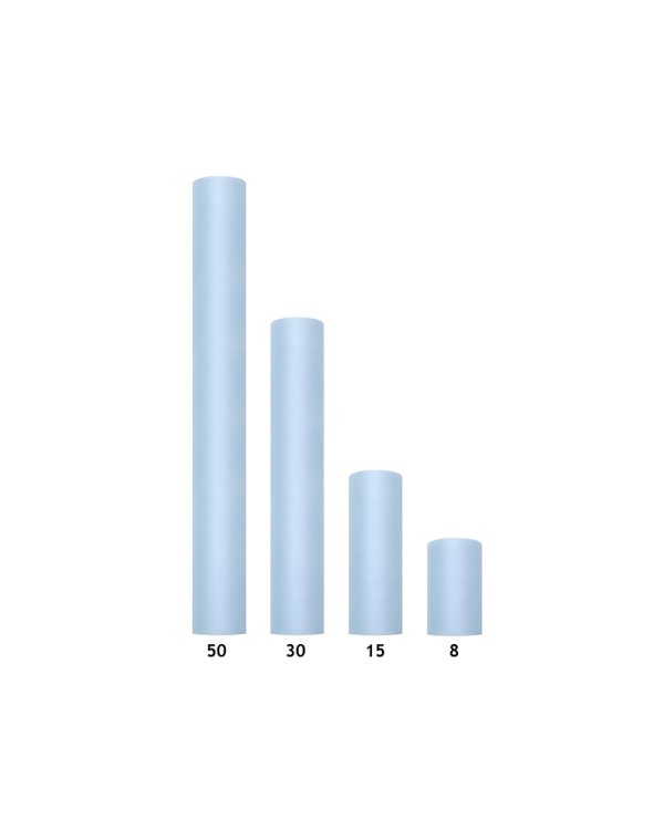 Tulle Plain, sky-blue, 0.5 x 9m