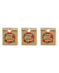 Gift bags Merry Little Christmas, kraft, 25x11x27cm (1 pkt / 3 pc.)