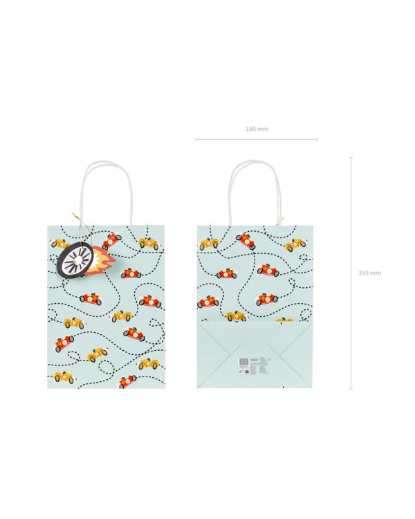 Gift bag Cars, 10.5x18x25  cm, mix