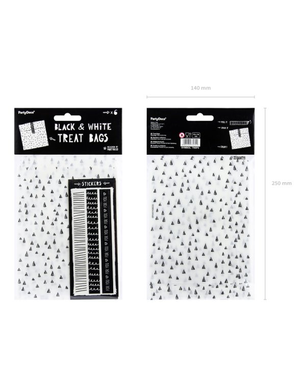 Treat bags Black&White (1 pkt / 6 pc.)