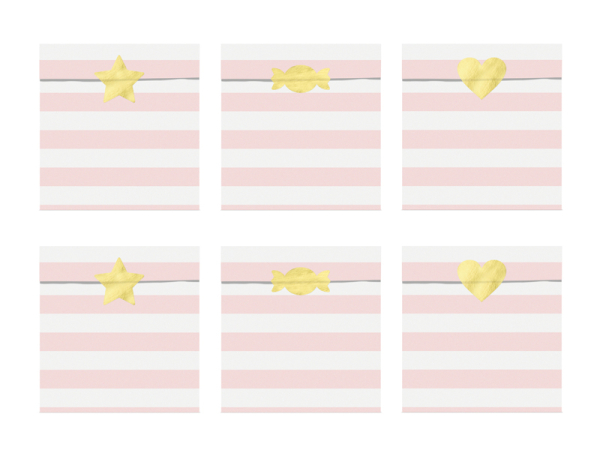 Treat bags Yummy, light pink, 13x14cm (1 pkt / 6 pc.)