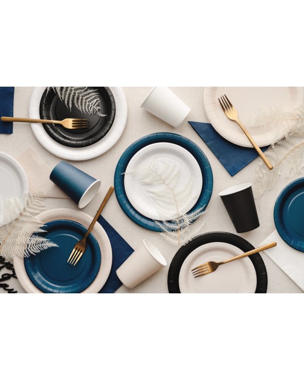 Paper Plates, black, 23 cm (1 pkt / 6 pc.)