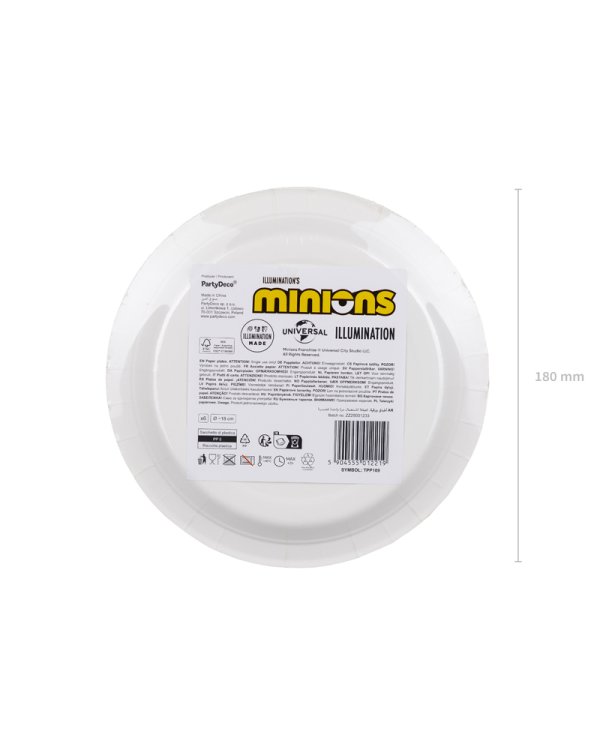 Paper plates Minions, 18 cm, mix (1 pkt / 6 pc.)