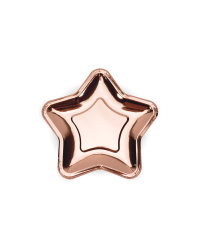 Paper Plates Star, rose gold, 18cm (1 pkt / 6 pc.)