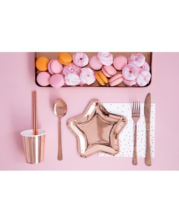 Paper Plates Star, rose gold, 18cm (1 pkt / 6 pc.)