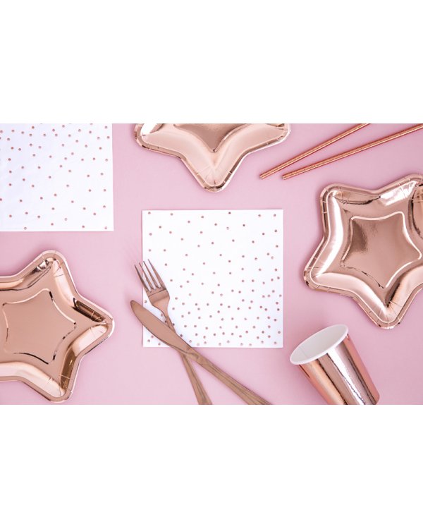 Paper Plates Star, rose gold, 18cm (1 pkt / 6 pc.)
