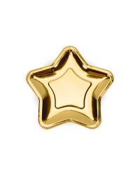 Paper Plates Star, gold, 18cm (1 pkt / 6 pc.)