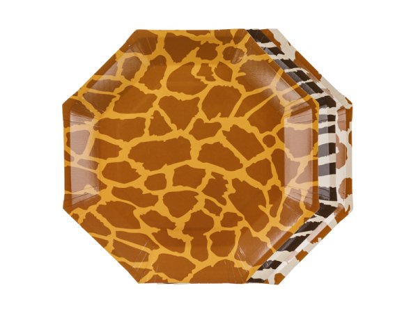 Plates Safari spots, 23 cm, mix (1 pkt / 6 pc.)