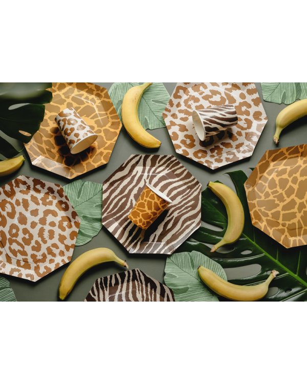 Plates Safari spots, 23 cm, mix (1 pkt / 6 pc.)
