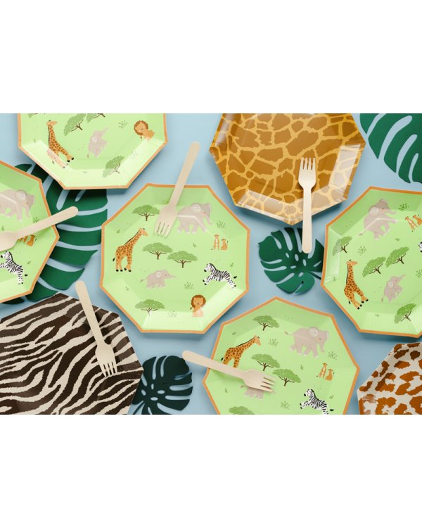 Papierowe plates Safari, 23 cm, mix (1 pkt / 6 pc.)