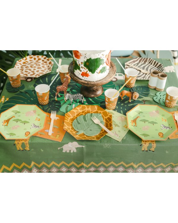Papierowe plates Safari, 23 cm, mix (1 pkt / 6 pc.)