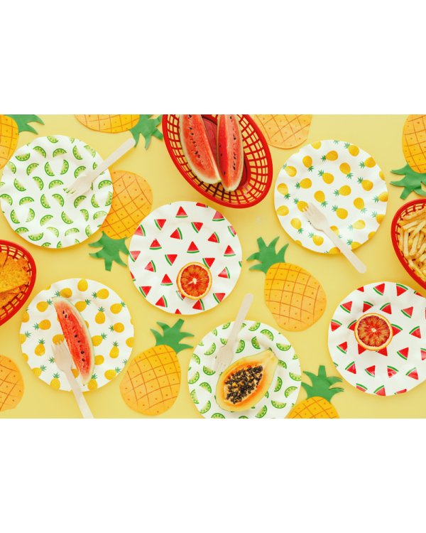 Plates Fruits, 20.5 cm, mix (1 pkt / 6 pc.)
