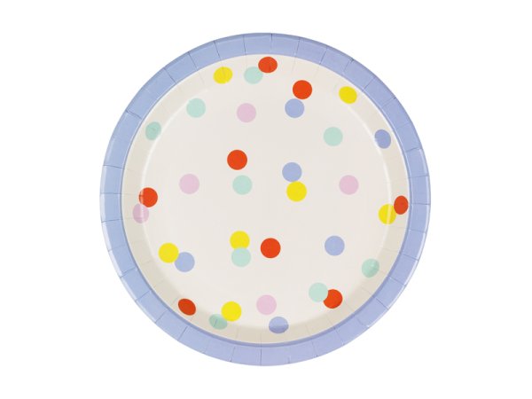 Plates Confetti, 23 cm, mix (1 pkt / 6 pc.)