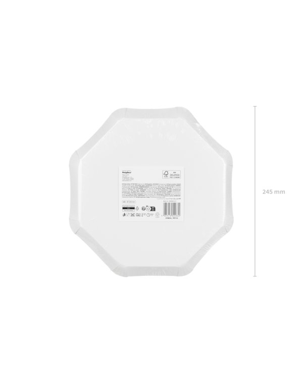 Plates Stripes, 24.5x24.5 cm, mix (1 pkt / 6 pc.)