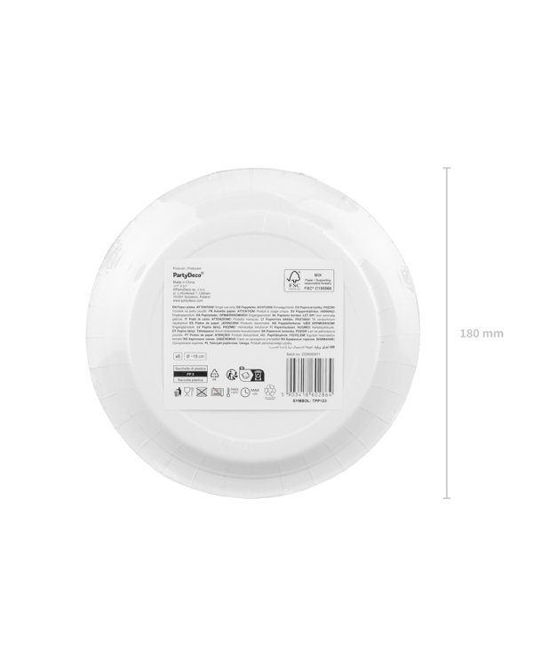 Paper plates Get out, 18 cm, black-red (1 pkt / 6 pc.)