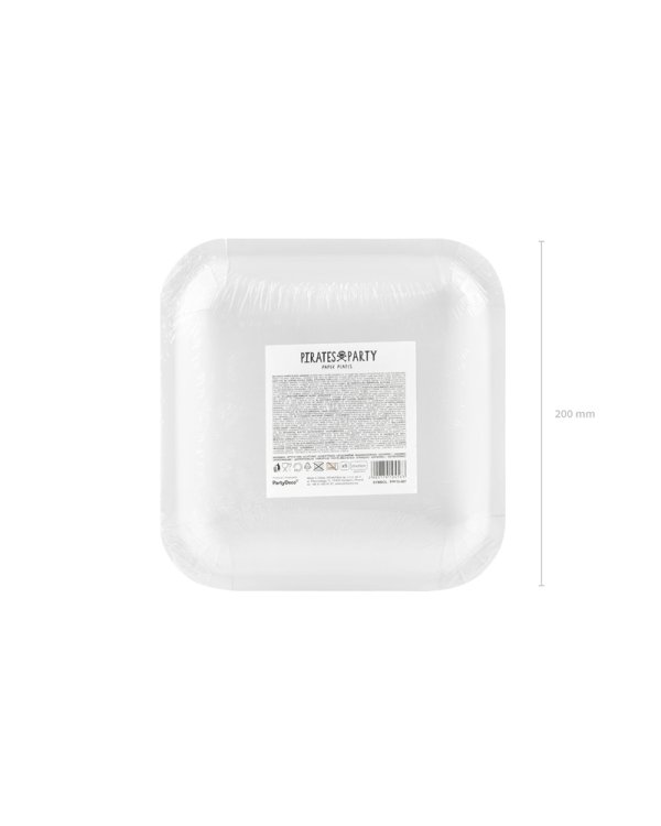 Plates Pirates Party, red, 20x20cm (1 pkt / 6 pc.)