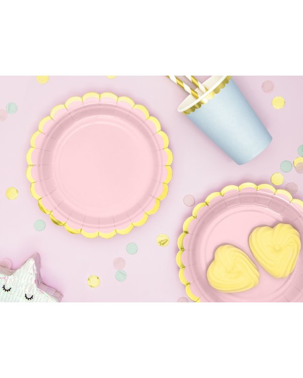Plates, light pink, 18cm (1 pkt / 6 pc.)