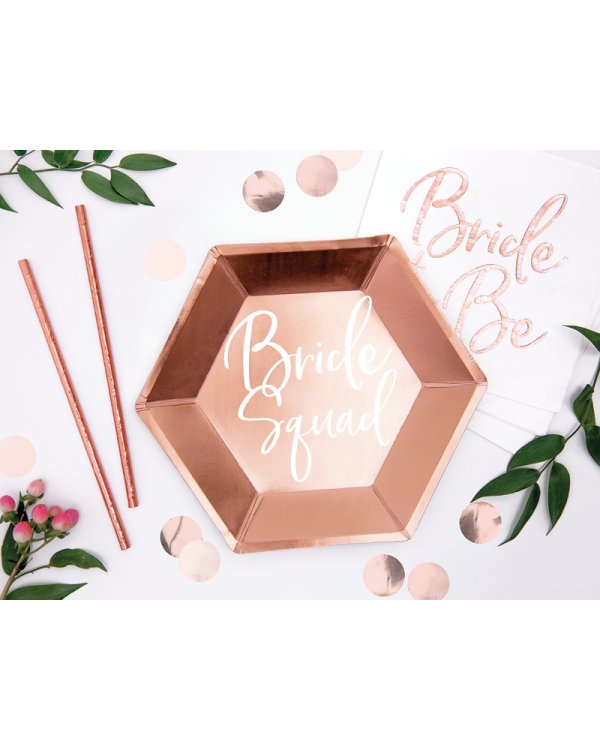 Plates Bride squad, rose gold, 23cm (1 pkt / 6 pc.)