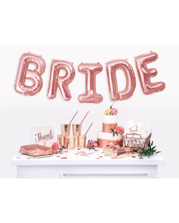 Plates Bride squad, rose gold, 23cm (1 pkt / 6 pc.)