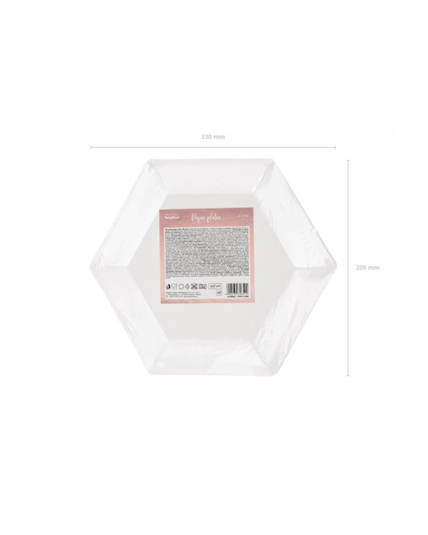 Plates Bride squad, rose gold, 23cm (1 pkt / 6 pc.)