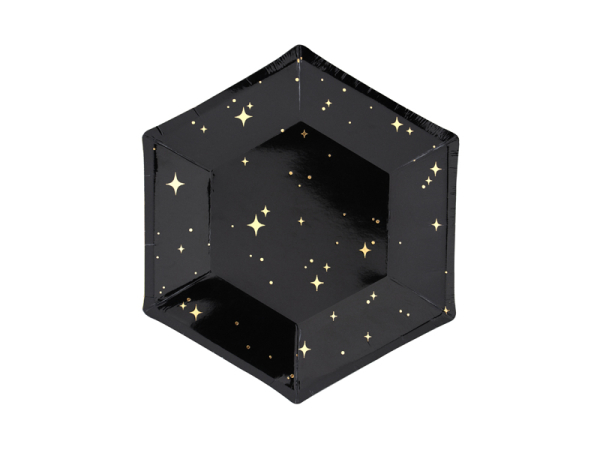 Plates Let's Celebrate, black, 20 cm (1 pkt / 6 pc.)