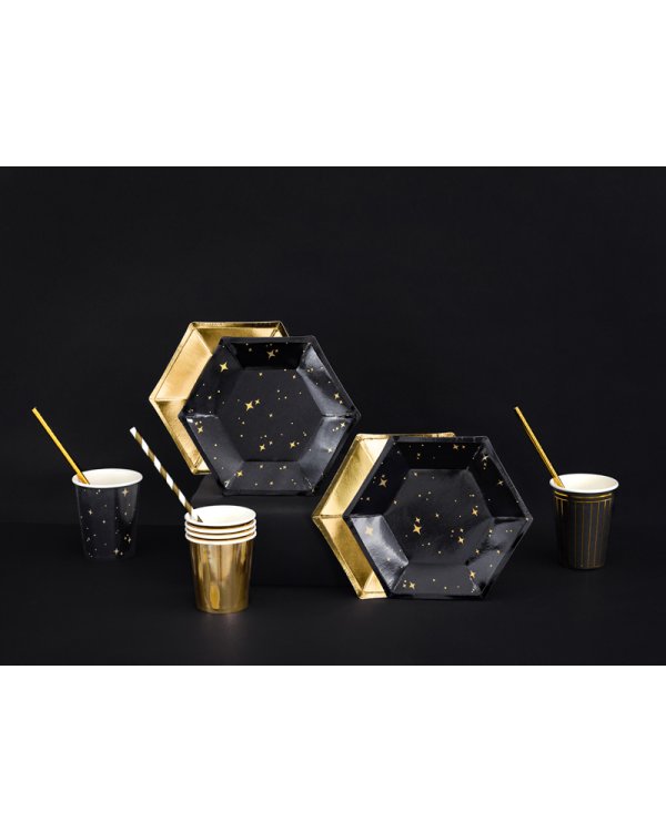 Plates Let's Celebrate, black, 20 cm (1 pkt / 6 pc.)