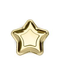 Paper Plates Star, gold, 23cm (1 pkt / 6 pc.)